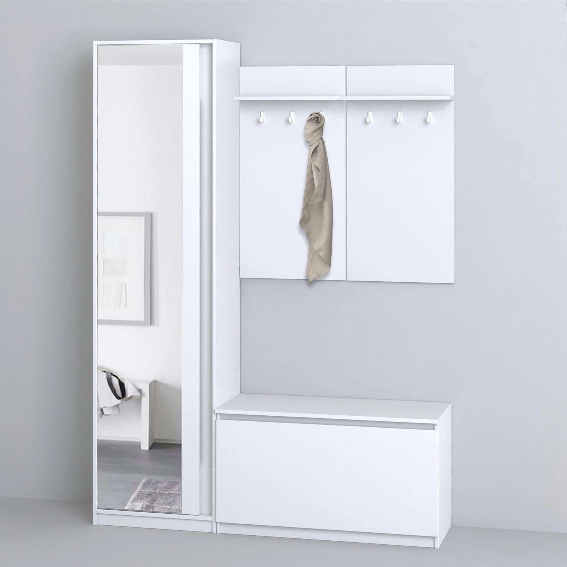 Прихожая с шкафом Майстер Форм 20891 Брайт 1420х376х2000 мм Белый (11919)