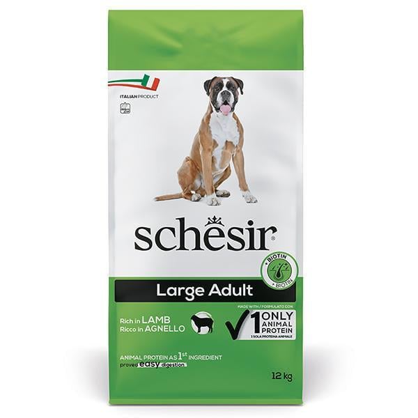 Корм сухой для взрослых собак Schesir Dry Dog Large Lamb монопротеиновый крупных пород с ягненком 12 кг (ШСВКЯ12)