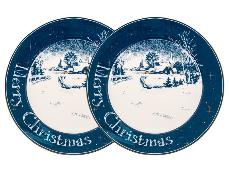 Набор из 2-х фарфоровых тарелок Lefard Christmas 19 см (924-807)
