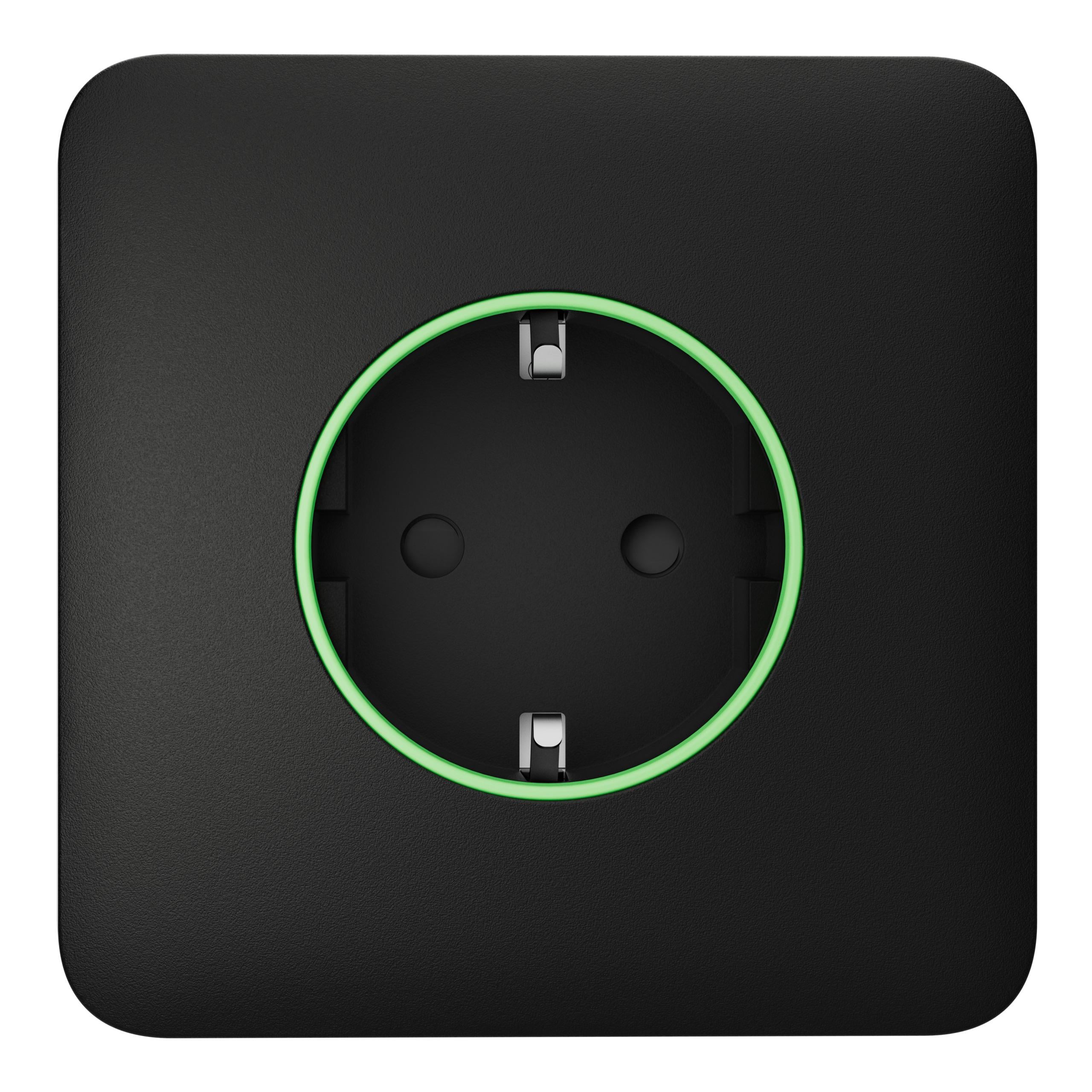 Розетка з функцією моніторингу споживання електроенергії розумна вбудована Ajax Outlet type F Jeweller Black (17431)