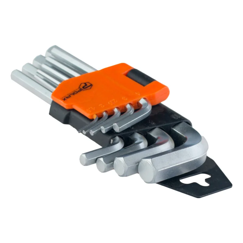 Набір шестигранних Г-подібних ключів Polax 9 пр. 1,5-10 мм Cr-V (25-005) - фото 3