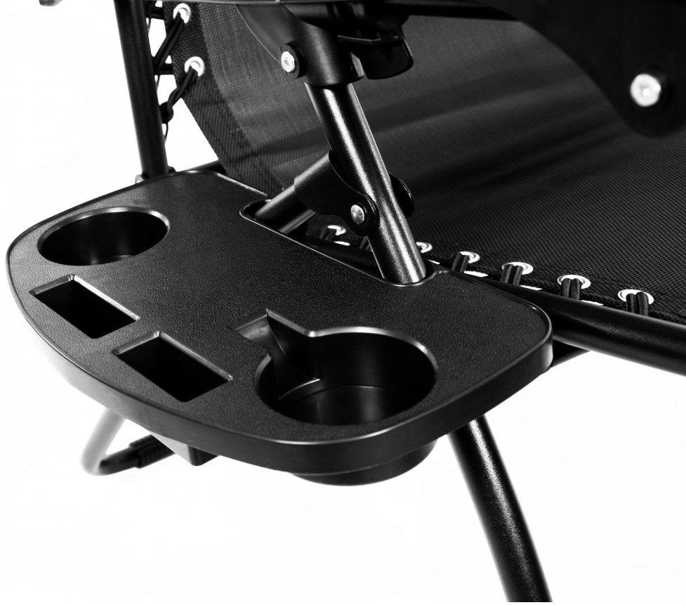 Шезлонг складной с подстаканником и подголовником кресло на 3 положения 160 см Черный - фото 6 Шезлонг складной с подстаканником и подголовником кресло на 3 положения 160 см Черный - фото 6