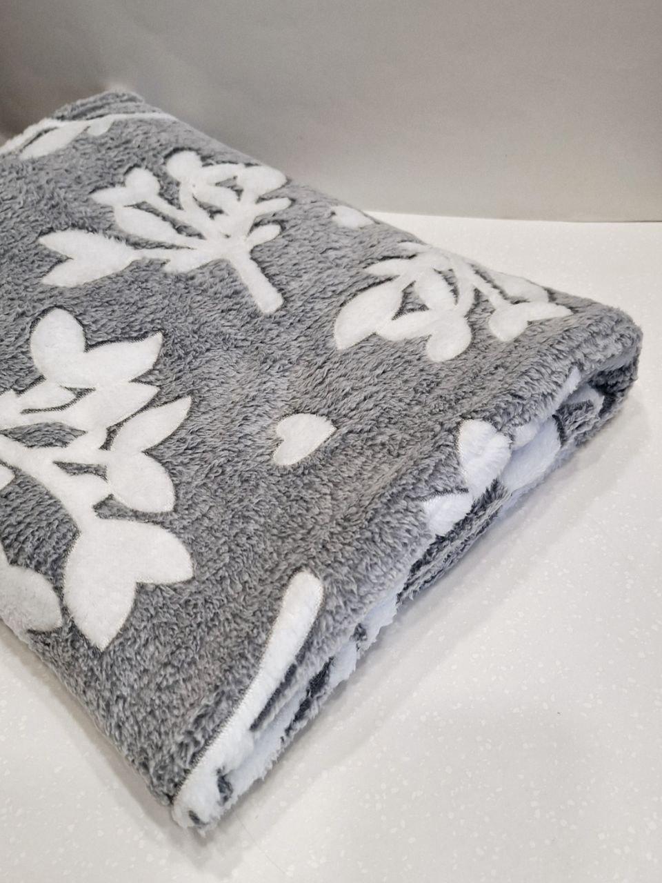 Плед флисовый Colorful Home Белые веточки 180x200 см (1136) - фото 2