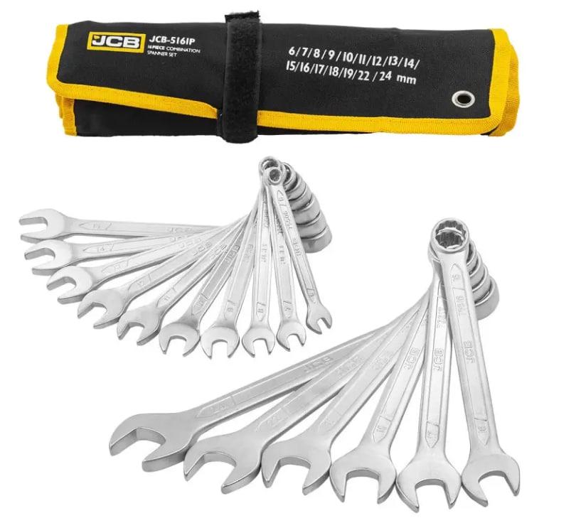 Набір ключів рожково-накидних JCB Tools 5161P в чохлі 6-24 мм 16 од. - фото 2
