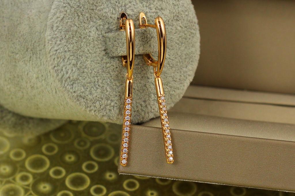 Серьги подвески Xuping Jewelry Палочки 4,5 см Золотистый (1977340527)