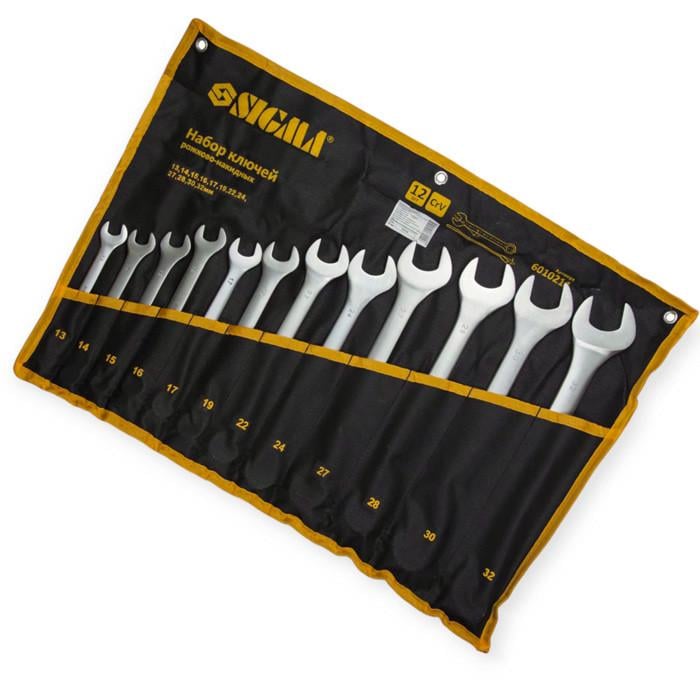 Набор ключей рожковых-накидных Sigma 13-32 мм 12 шт. CrV (2684183081)