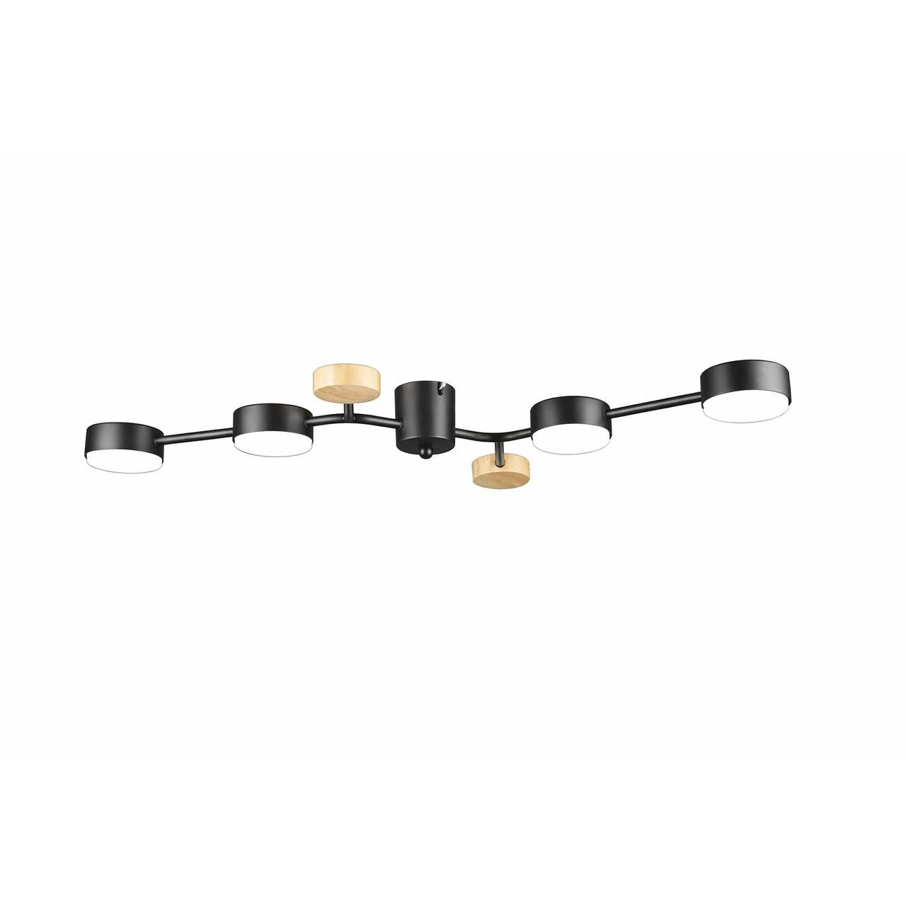 Люстра SIRIUS N6713/4 В BK+WOOD на 4 плафона (31954606)