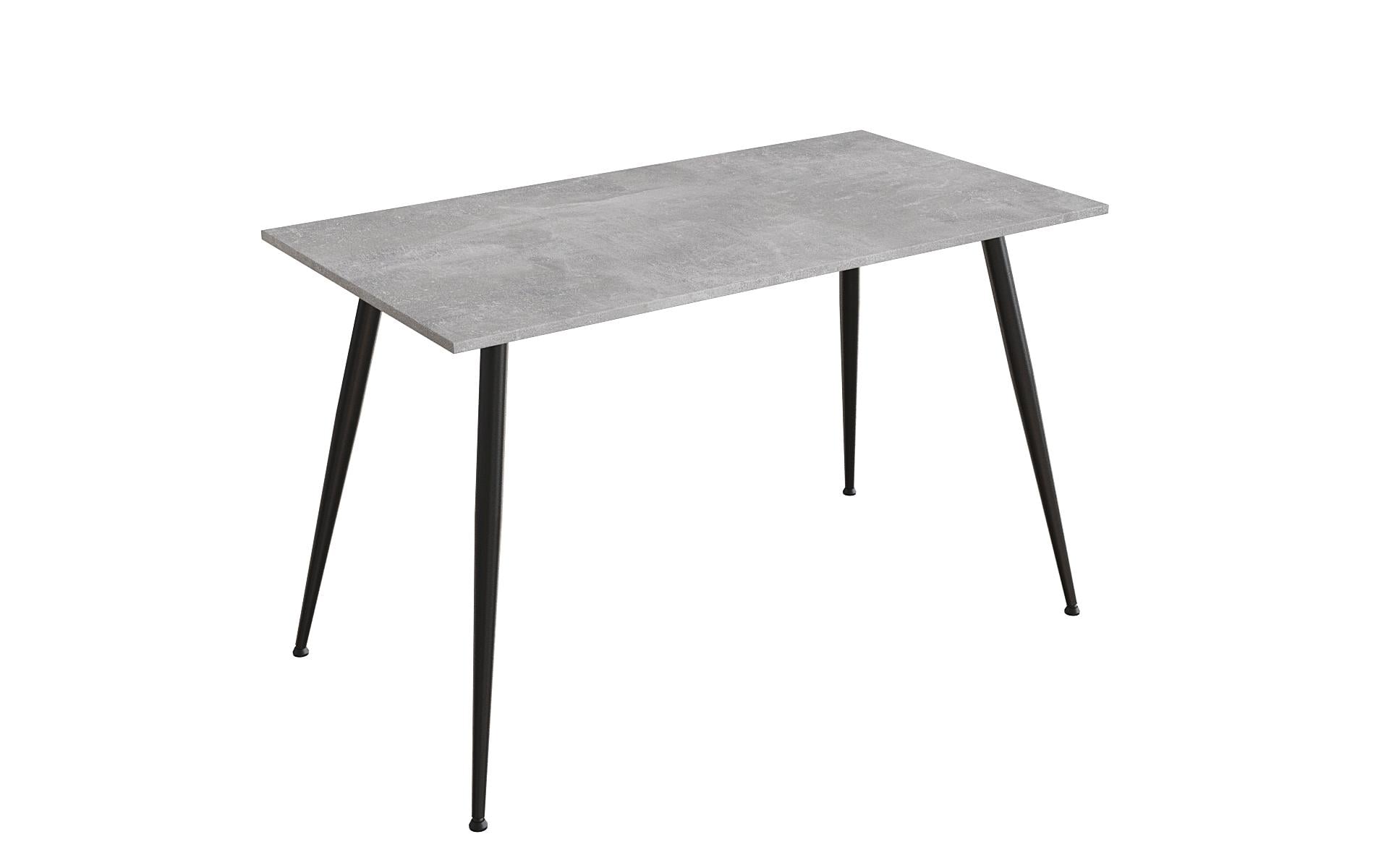 Обеденный стол Ferrum-decor Марсель 40 металл/ДСП 16 мм 75x120x60 см Черный/Бетон (FRD-106753)