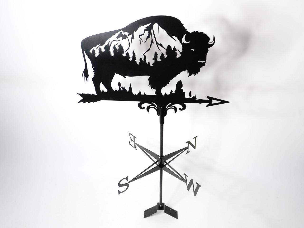 Флюгер большой на крышу Бизон на на высокий дом 130x85 см (1192428)