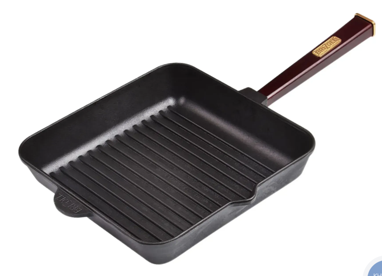 Сковорода-гриль чугунная Brizoll Optima Bordo 260х260х50 мм