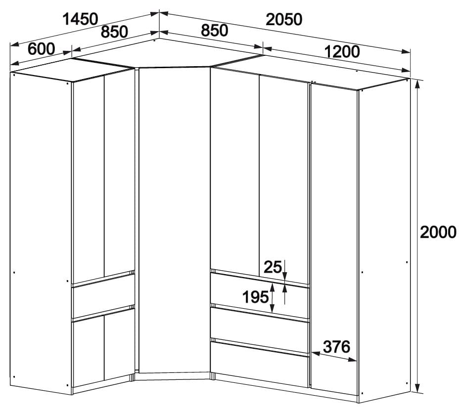 Шафа стінка кутова Майстер Форм Брайт 1450/2050х520х2000 мм Німфея альба (32930) - фото 3 Шафа стінка кутова Майстер Форм Брайт 1450/2050х520х2000 мм Німфея альба (32930) - фото 3