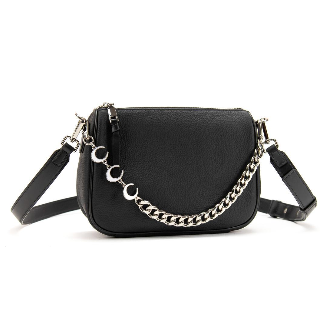 Женская сумка с цепочкой Royal Bag B24-W-99130A кожаная Черный (6969)