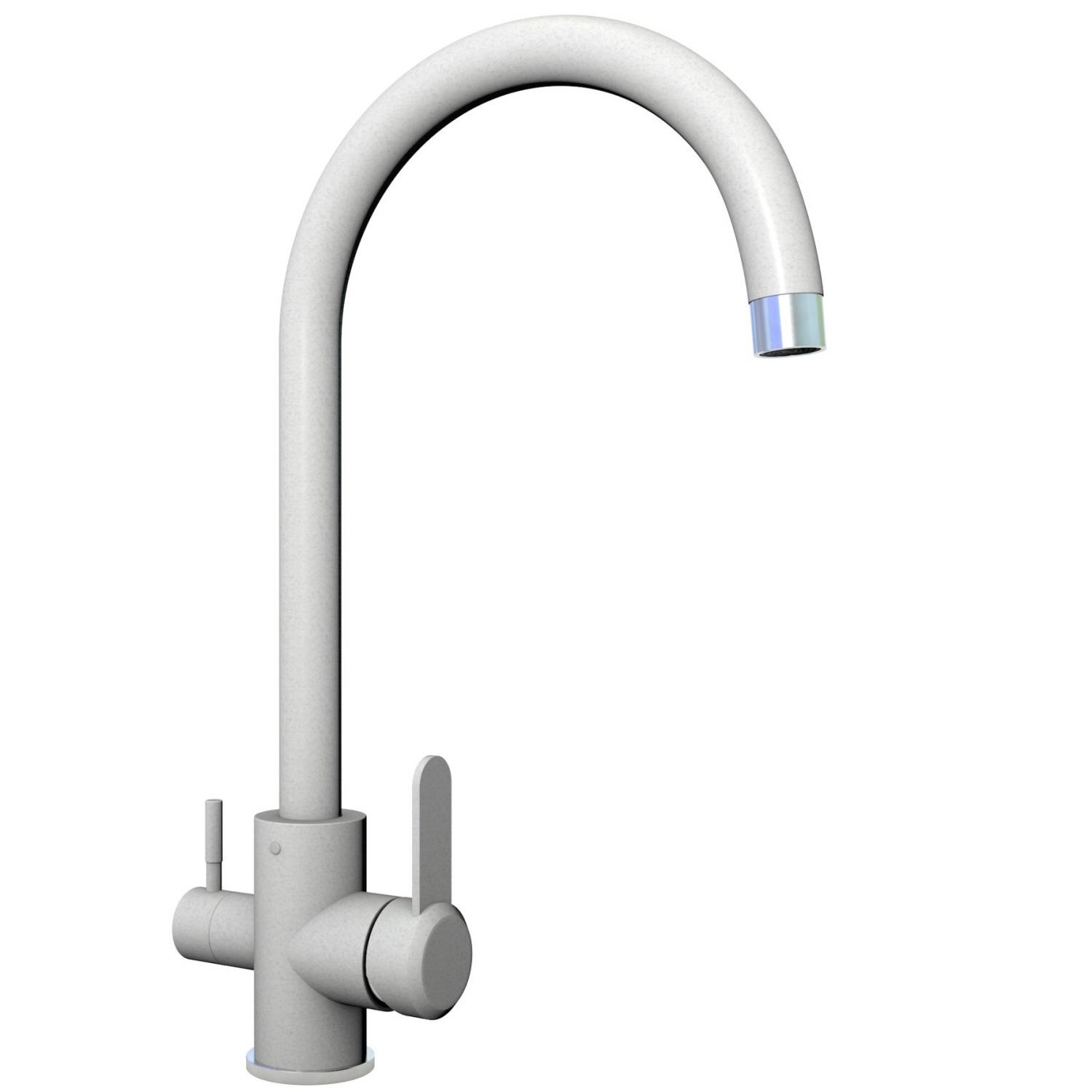 Смеситель для кухни Platinum 8204 HDF PLS-A32800 на две воды Белый (152435)