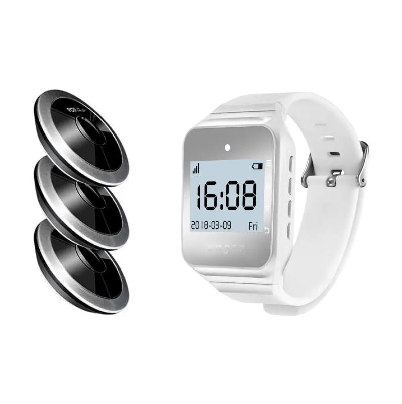 Система вызова персонала POS Vector Snow Kit пейджер-часы/3 кнопки (kit-snow-3pcs)