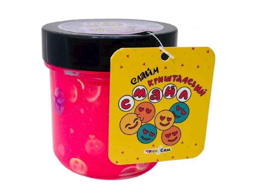 Слайм Чуди Сам кристальный Смайл неоновый 125 г Розовый (929172)