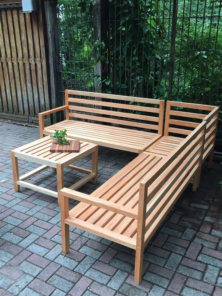 Комплект садовой мебели с дерева (КСМ001) Комплект садовой мебели с дерева (КСМ001)