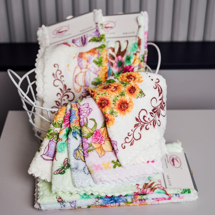 Салфетки Цветочный вальс фибра 30х30 см (87810)