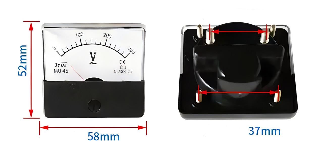 Вольтметр генератора 5 кВт-8 кВт 300V MU-45 - фото 4
