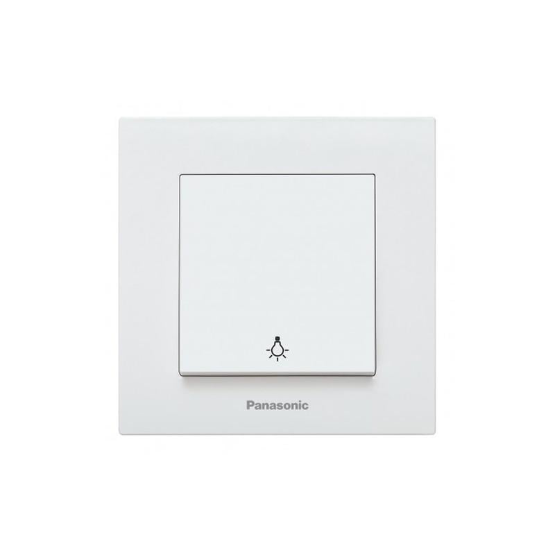 Выключатель кнопочный Panasonic Karre Plus 55 с рамкой ABS Белый (WDTC90162WH-UA1)