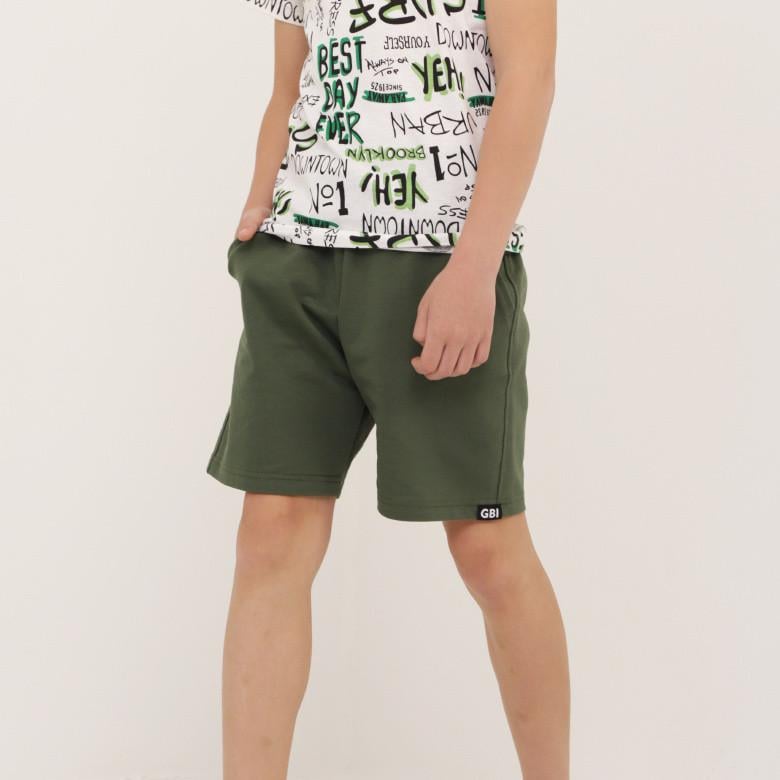Шорты подростковые хлопковые для мальчика GBI Teens 146 см Хаки (13712)