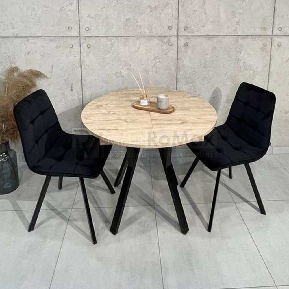 Обеденный стол раздвижной LITE D800 Дуб Шервуд/Черный (УТП016860) - фото 3 Обеденный стол раздвижной LITE D800 Дуб Шервуд/Черный (УТП016860) - фото 3