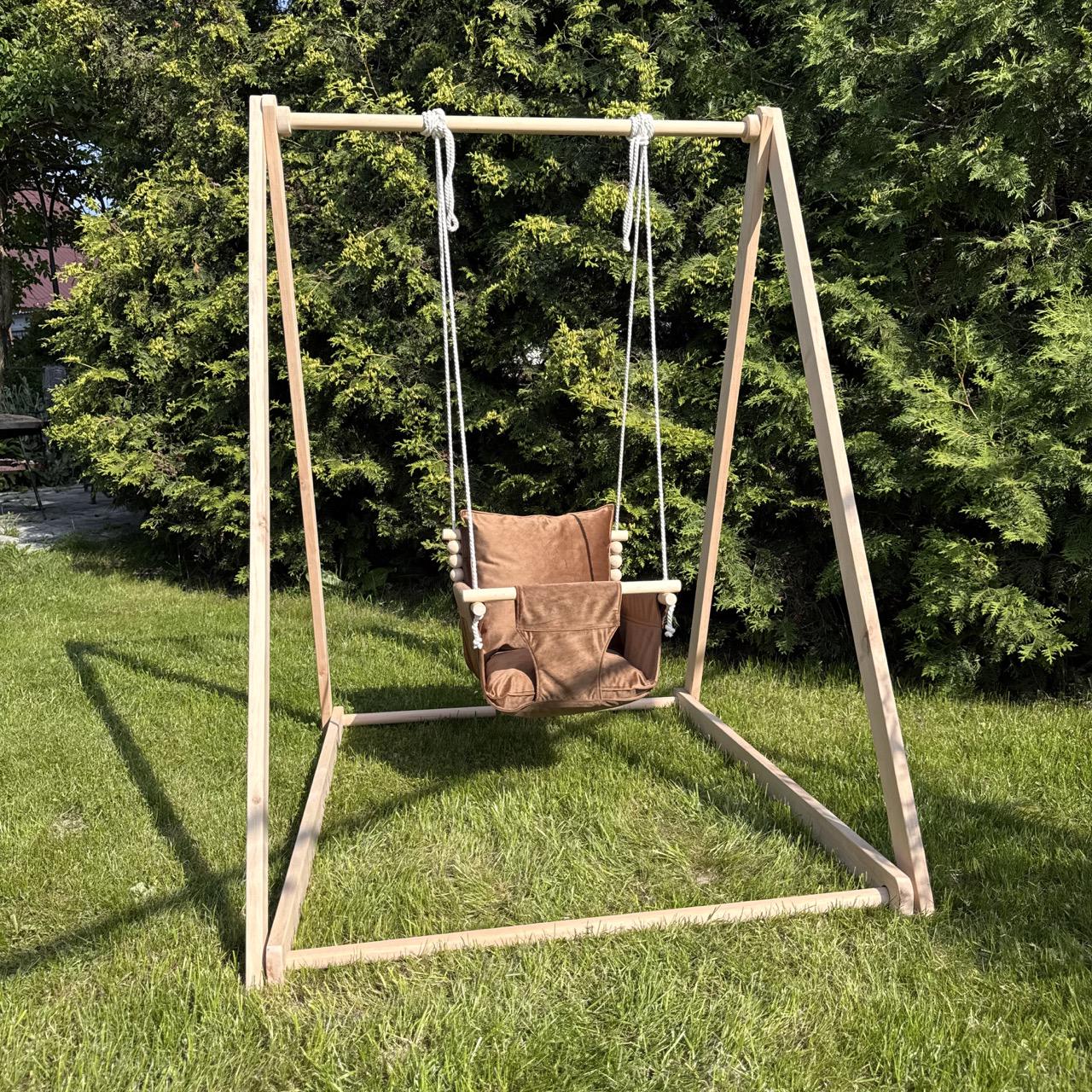 Комплект Деревянная опора/Стандарт из бархата из бархата Коричневый (gs-8830)