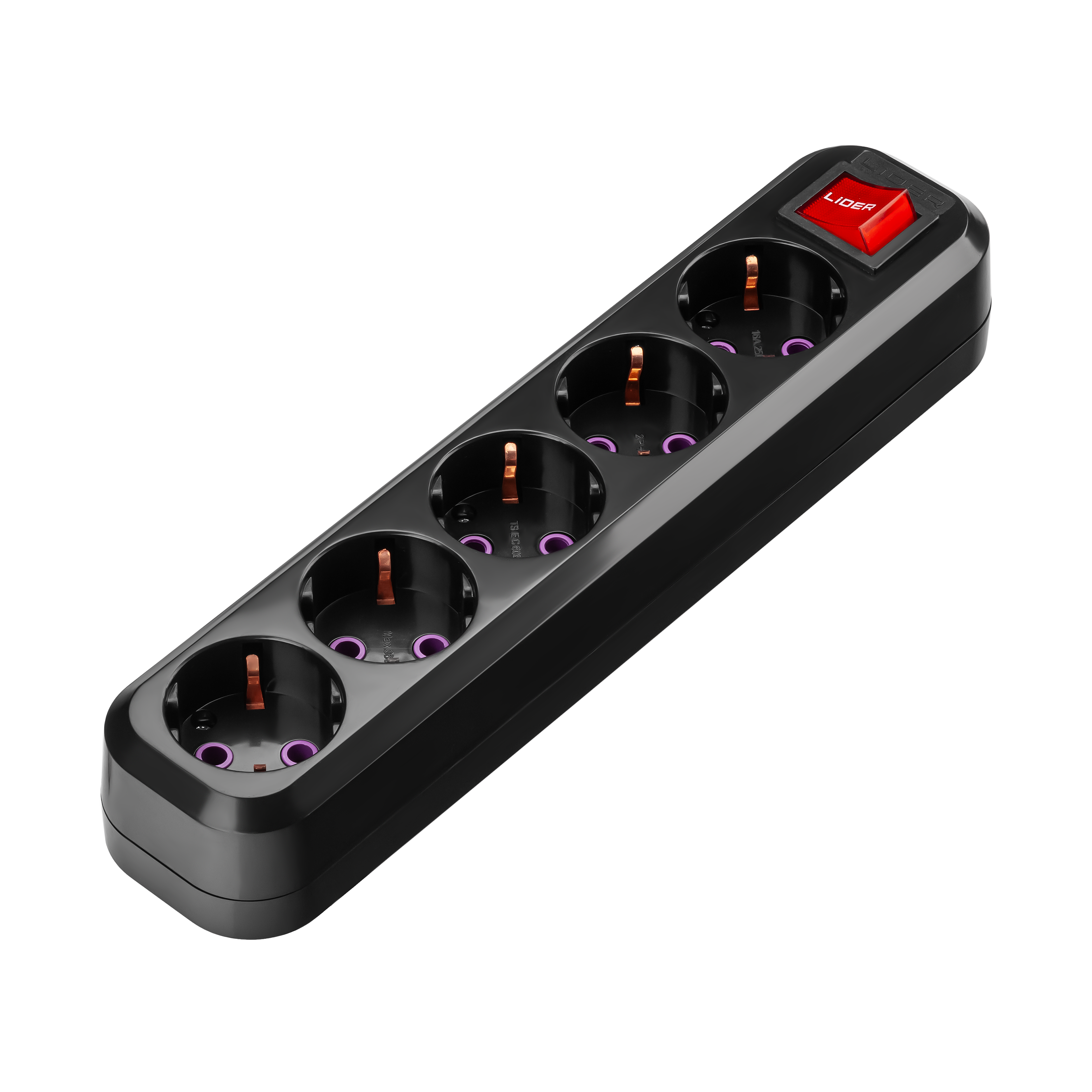 Розетка переносная с заземлением и кнопкой Lider PROXIMA LRP16-540 Black (LRP16-540 Black)