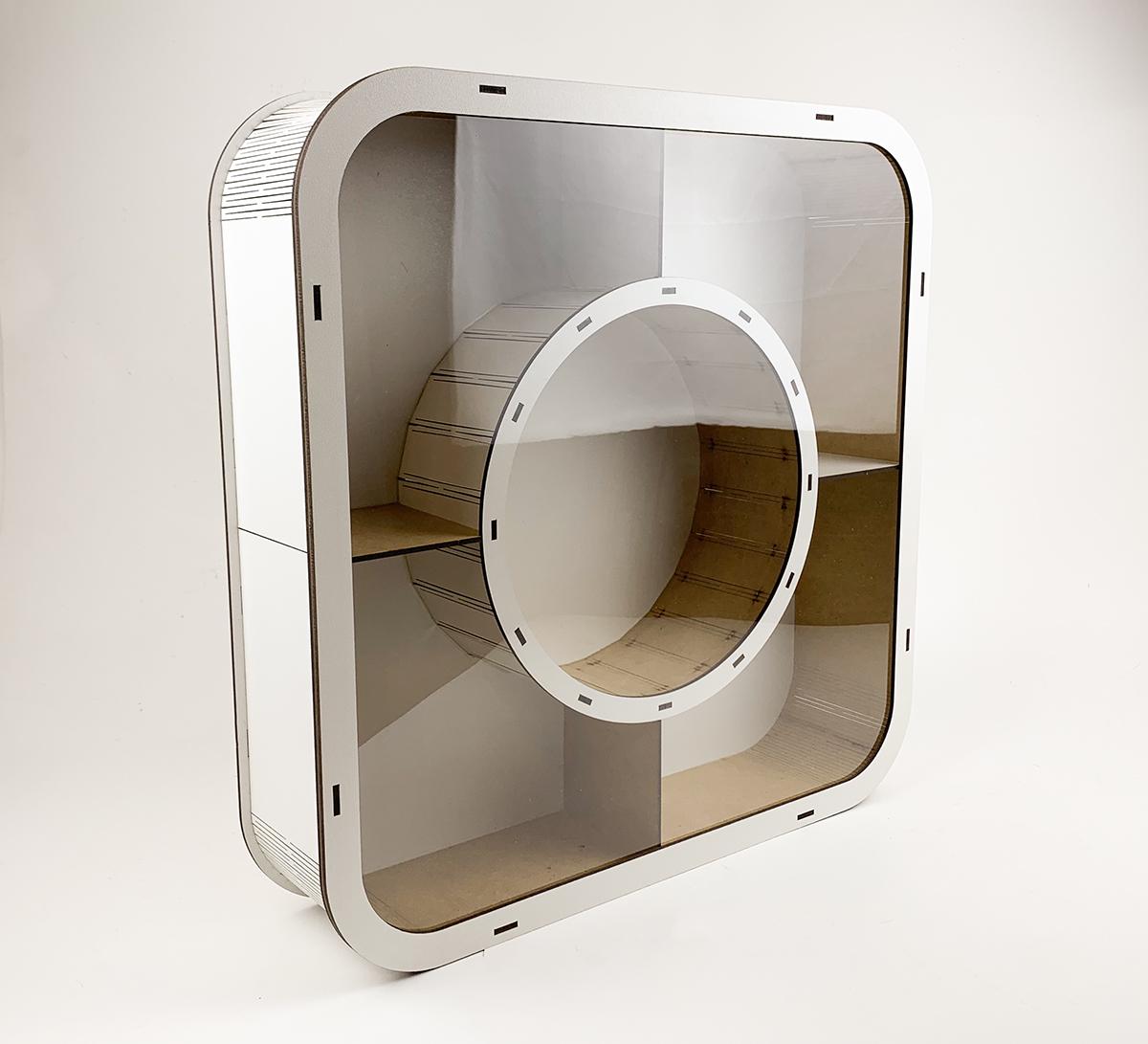 Коробка квадратна з прозорою кришкою велика з перегородками Коло Білий (5620)