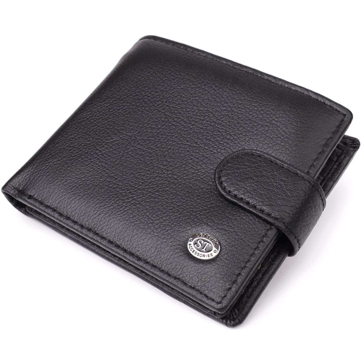 Кошелек мужской ST Leather 23094 горизонтальный из натуральной кожи Черный (168-136-23094)