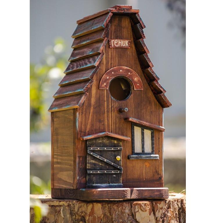 Скворечник Геник из дерева обработанного защитной декоративной пропиткой 37×18×26 см - фото 5