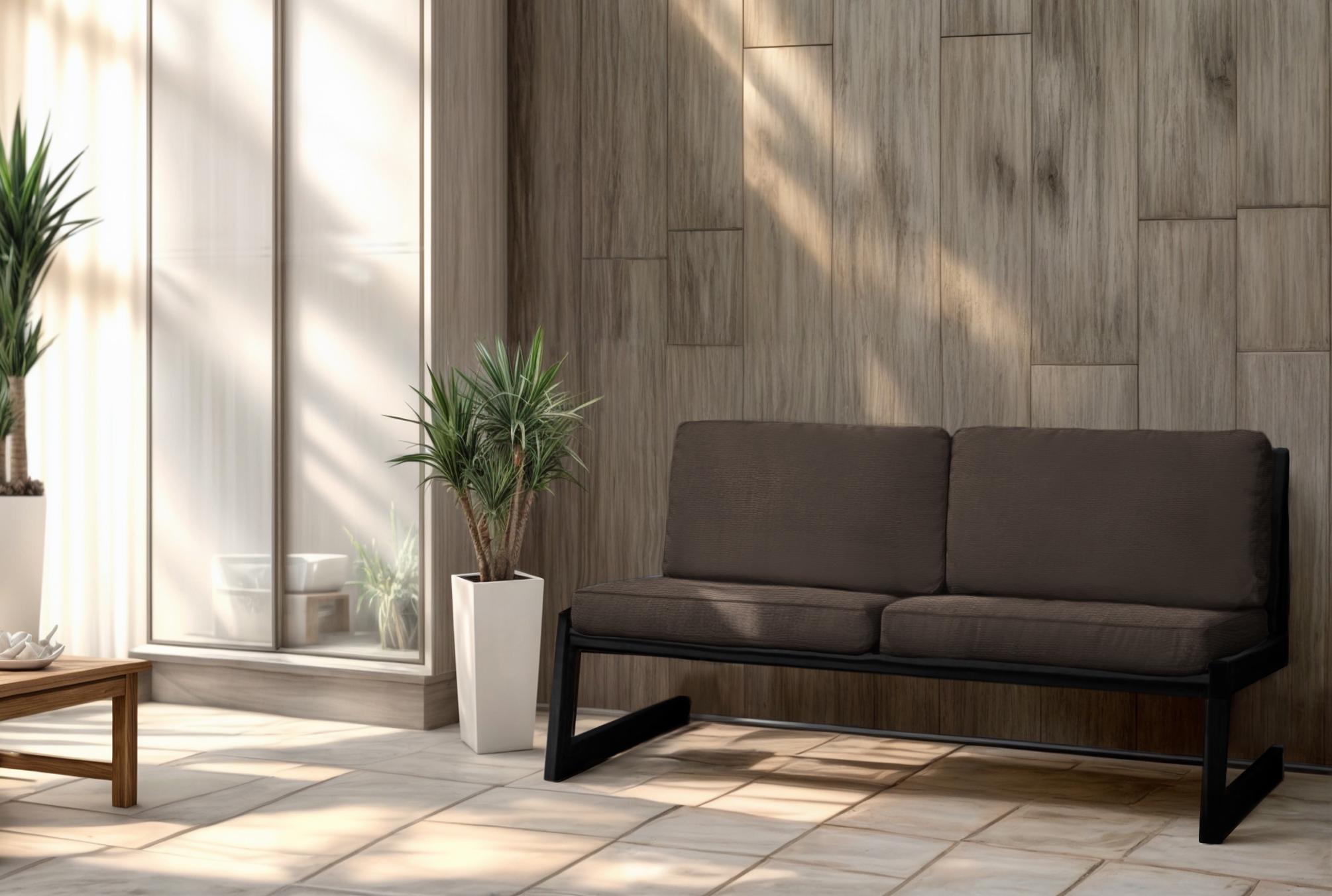 Диван металлический Tobi Sho Флекс DV6 с подушками 750х1260х700 мм рогожка 08/Коричневый (DV069380) - фото 2 Диван металлический Tobi Sho Флекс DV6 с подушками 750х1260х700 мм рогожка 08/Коричневый (DV069380) - фото 2