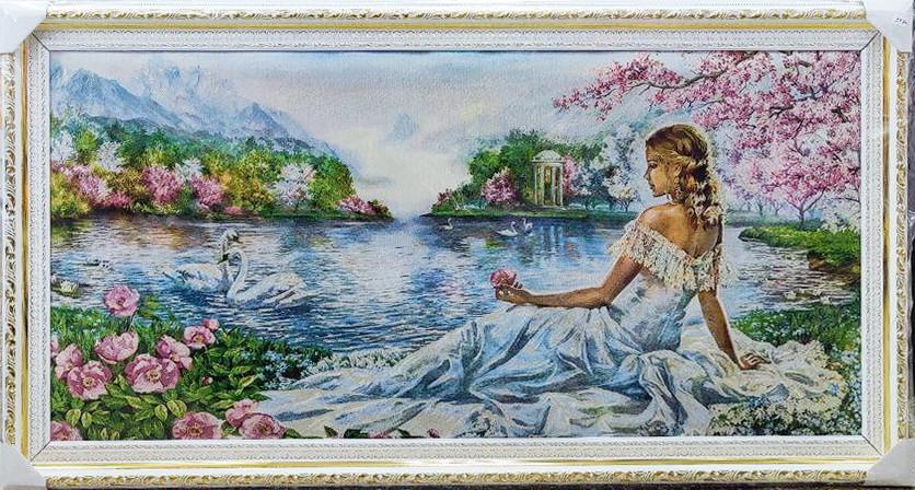 Картина гобелен Девушка у озера 120x60 см (2518411146)