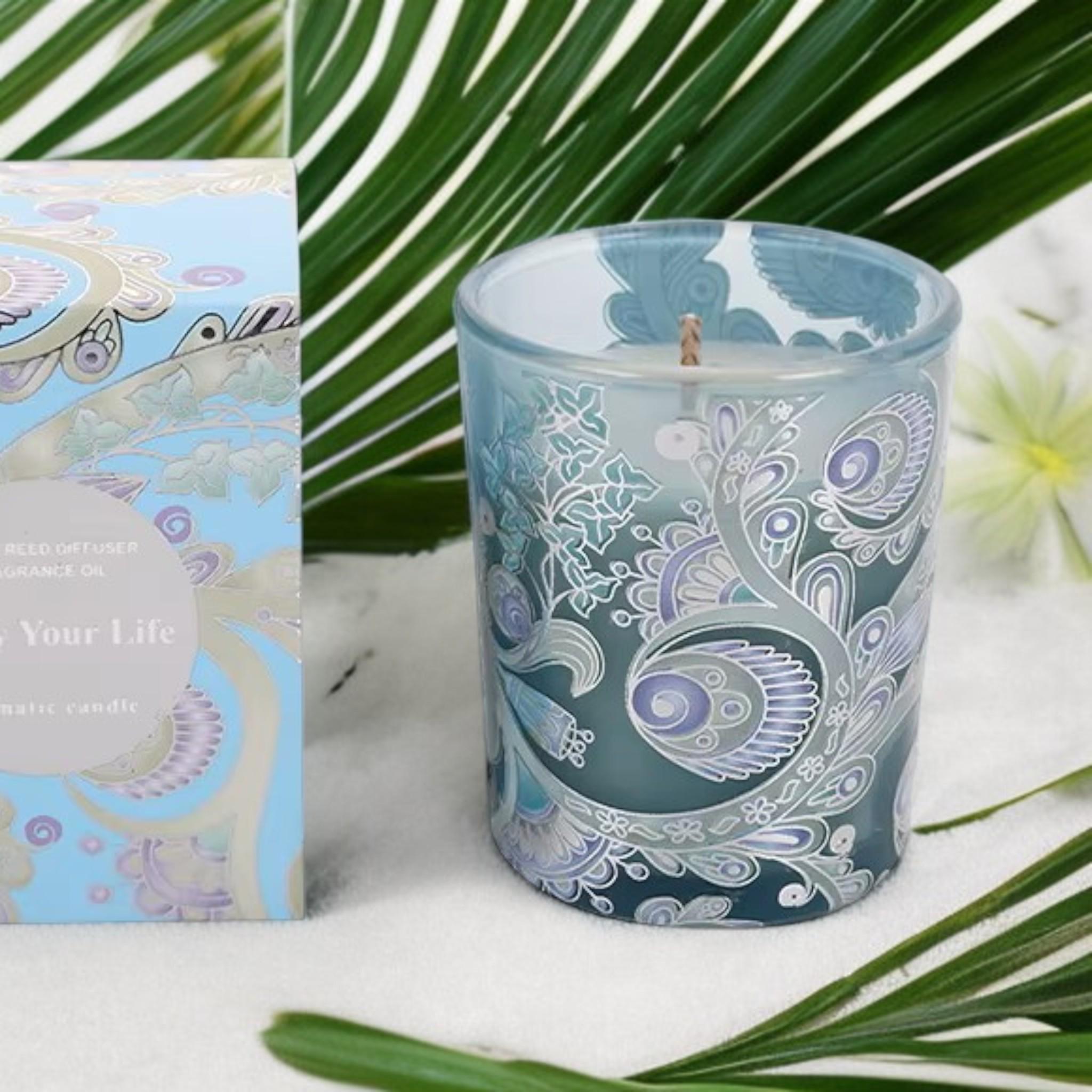 Свеча в стакане Tulip Голубой