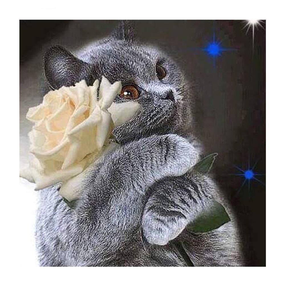 Алмазная вышивка мозаика Diy Британец с розой 30х40 см DZDP1184