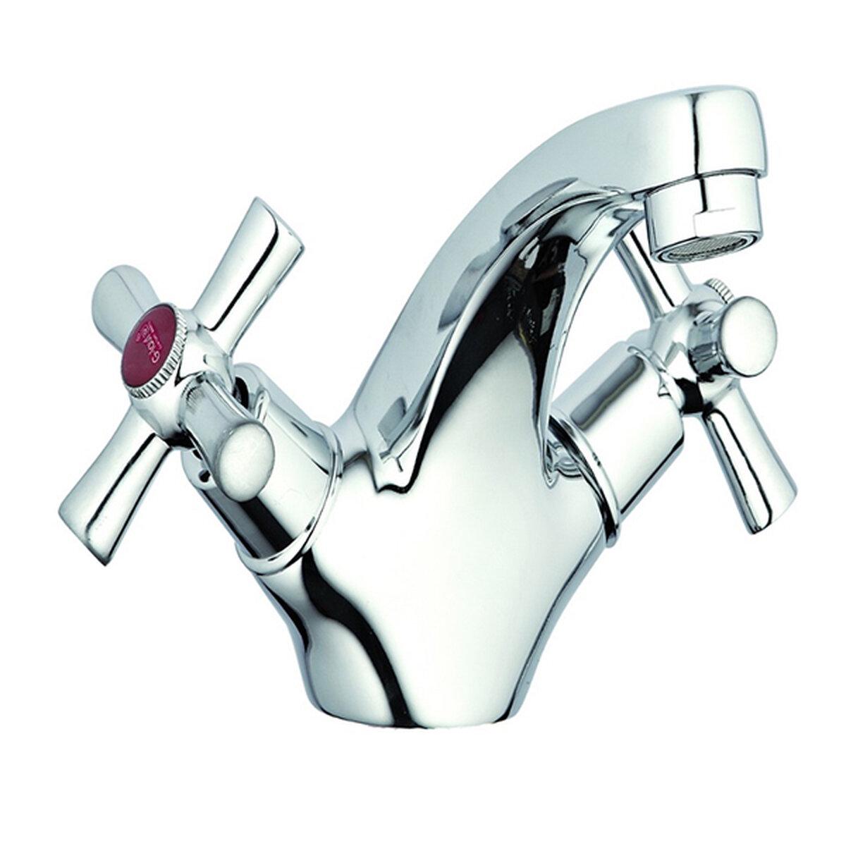 Змішувач для умивальника G-Lauf QMT1-A722 двовентильний Хром (SW-32057)