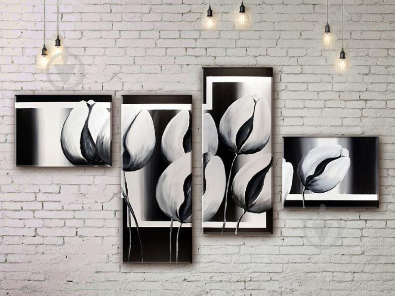 Модульная картина акрилом цветы тюльпаны ArtStar MHM17_4_138 размер 80 х 140 см