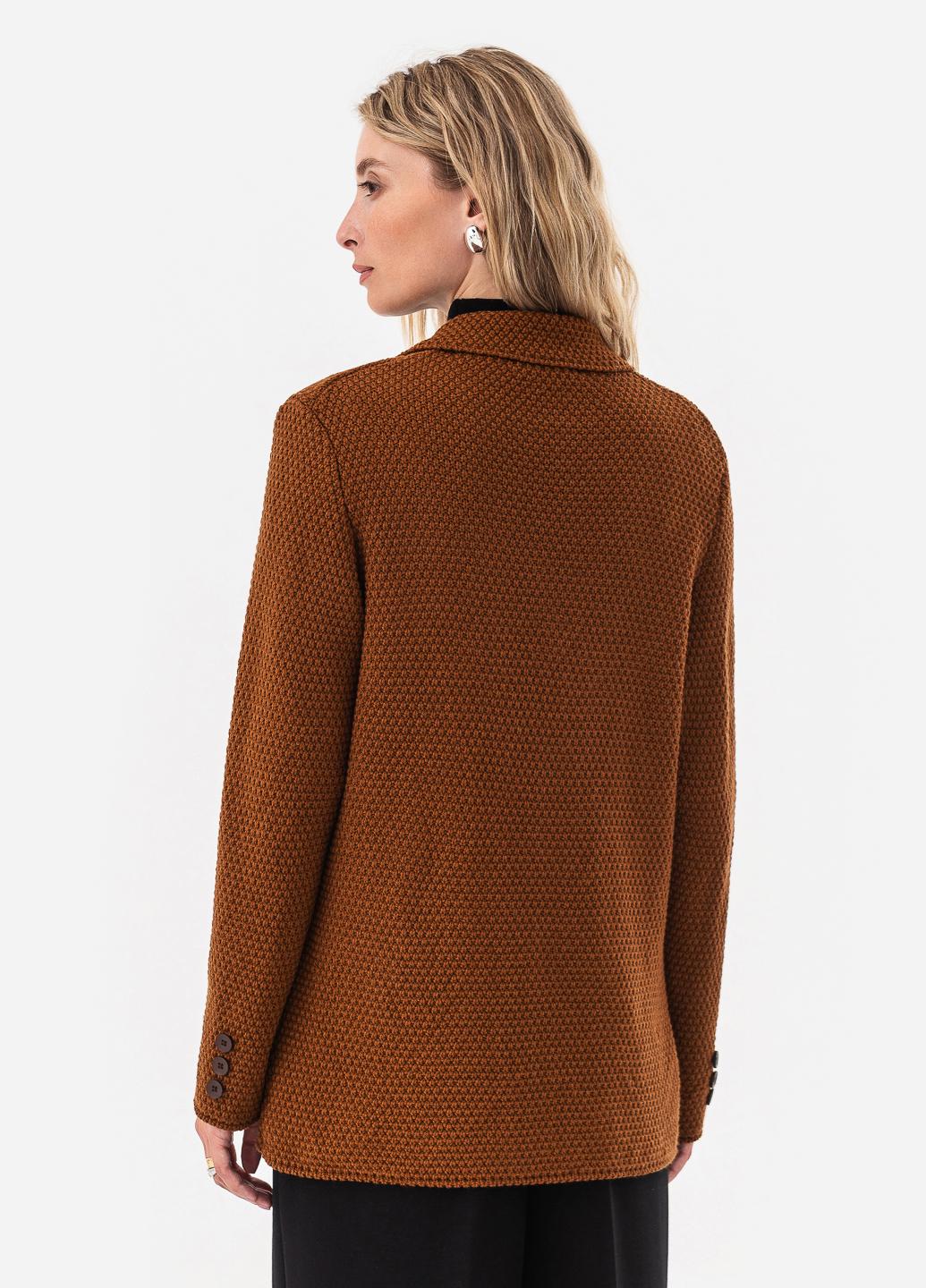 Піджак жіночий рисової в'язки SVTR р. 52-54 Коричневий (598) - фото 8 Піджак жіночий рисової в'язки SVTR р. 52-54 Коричневий (598) - фото 8