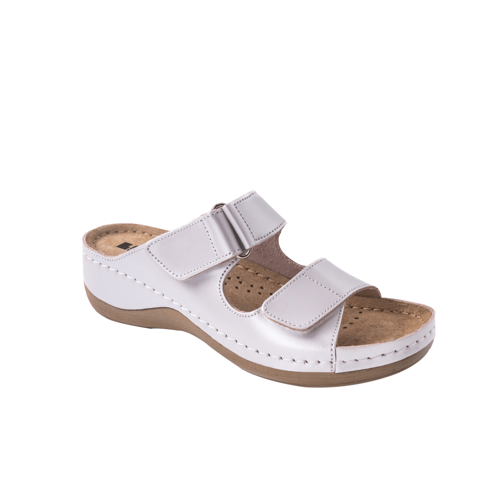 Женские шлепанцы кожаные Leon 905 р. 36 Перламутровый