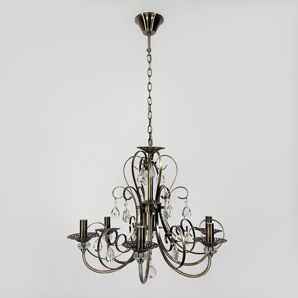 Люстра-підсвічник на 6 ламп у корпусі Ø 60 см Бронза (6349/6)