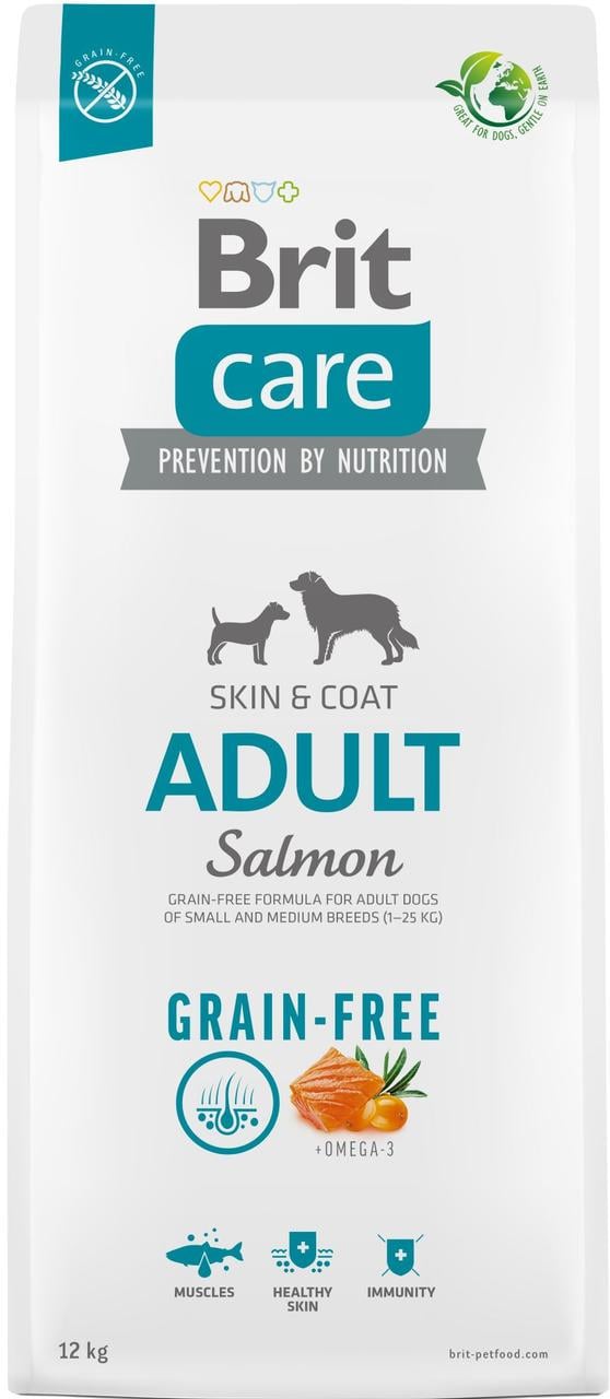 Корм сухой беззерновой Brit Care Dog Grain-free для собак малых и средних пород лосось с картофелем 12 кг (3236055948)