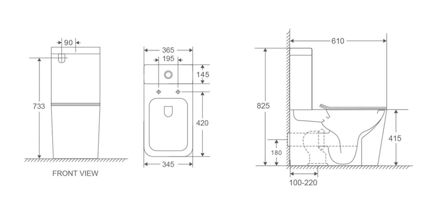 Унітаз-компакт з кришкою MIXXUS Premium Quadro-0401-R Rimless (MP6457) - фото 5