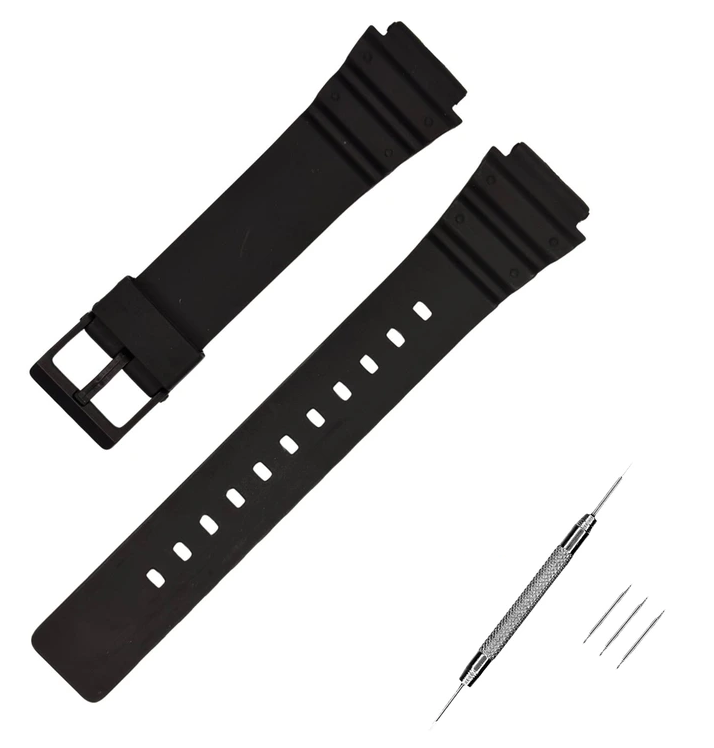 Ремінець для Casio MRW-200H 18 мм All Black (4107)