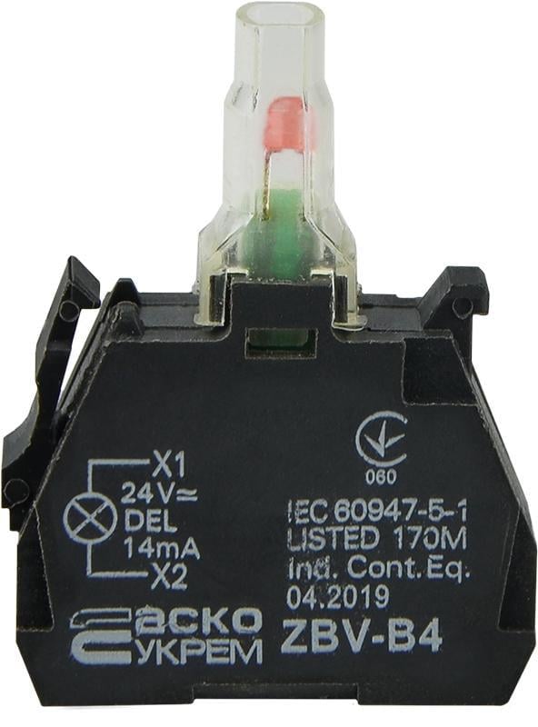 Модуль светодиодный АСКО ZBV-B4 24V AC/DC LED красный для кнопок ТВ5 (A0140010211)