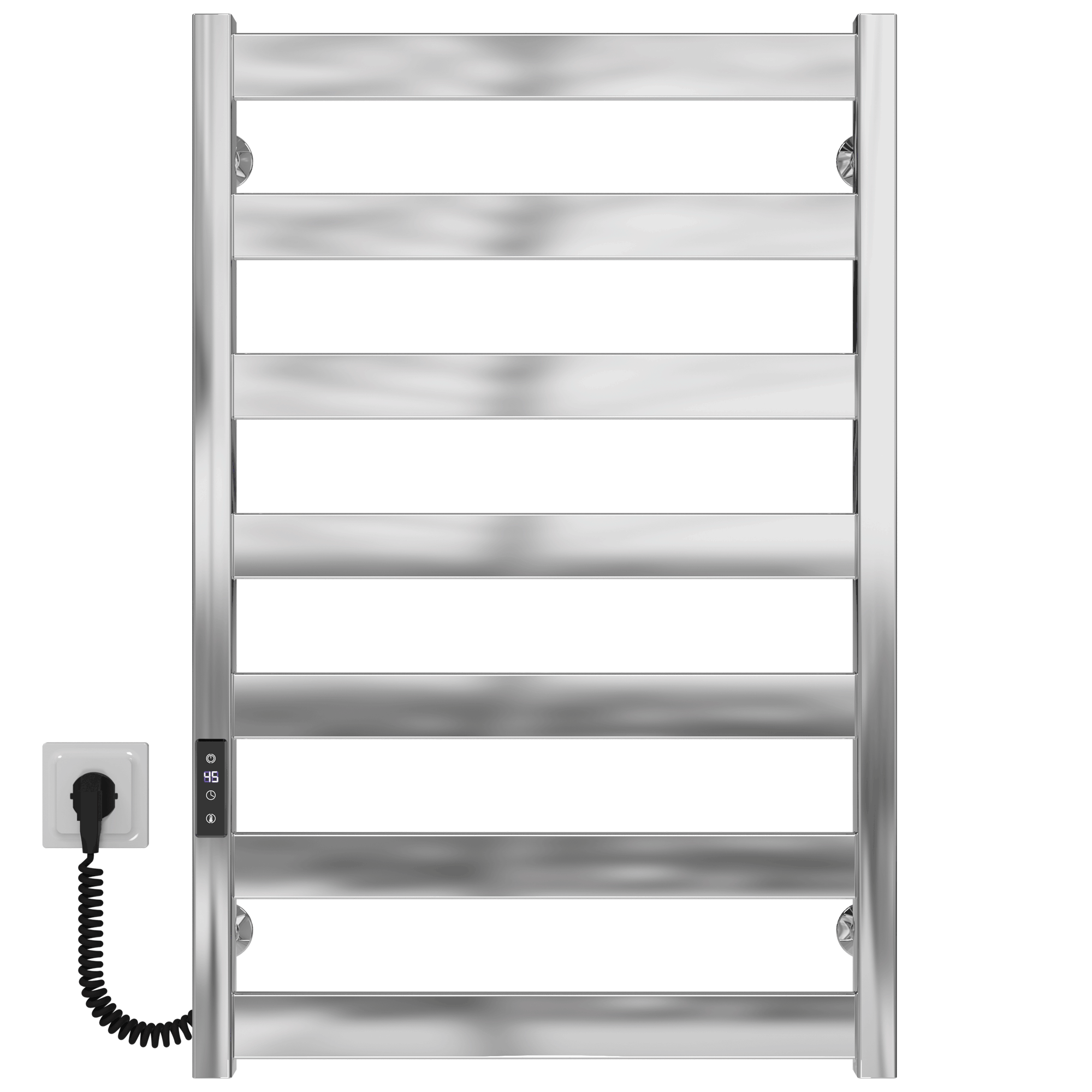 Полотенцесушитель электрический Deffi Silvia П7 JD04 левое подключение нержавеющая сталь 500х800 E мм Хром (A.SV.80.50.7.E.C.L.2)