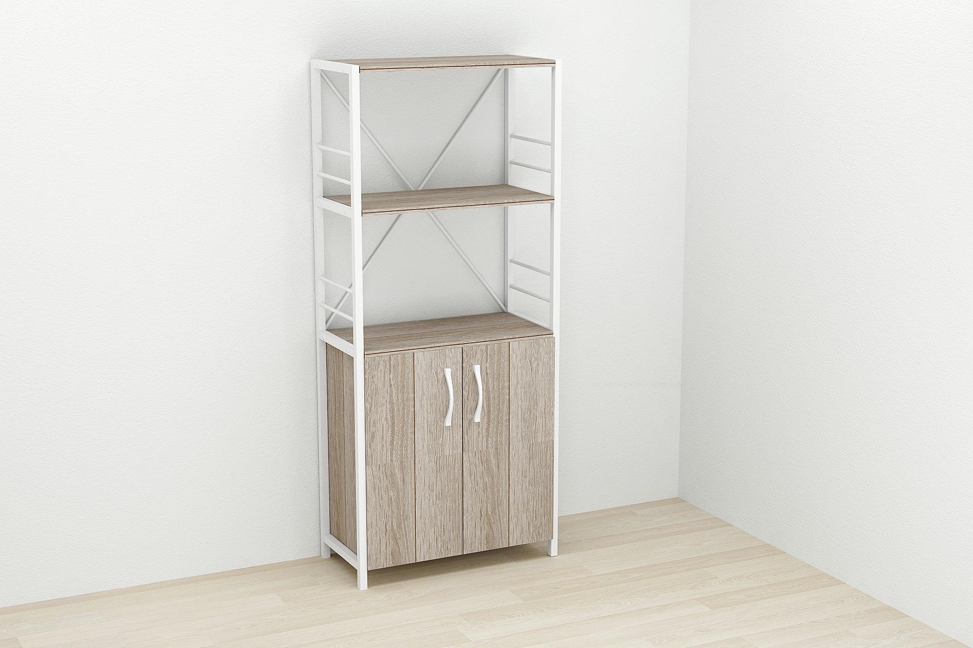 Этажерка Ferrum-decor Коннект 3/60 с тумбой ДСП 144x60x28 см Белый/Сонома Трюфель (FRD-104453) Этажерка Ferrum-decor Коннект 3/60 с тумбой ДСП 144x60x28 см Белый/Сонома Трюфель (FRD-104453)