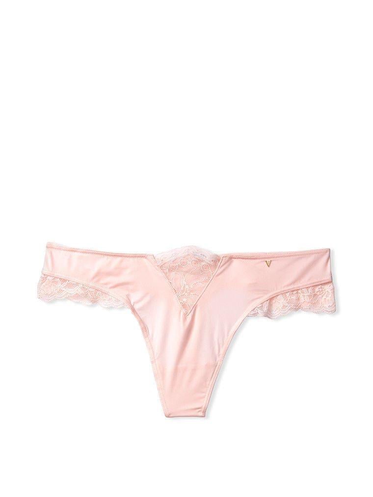 Трусики стринги Victoria's Secret Micro Lace Insset Thong Panty S Розовый (26511248)