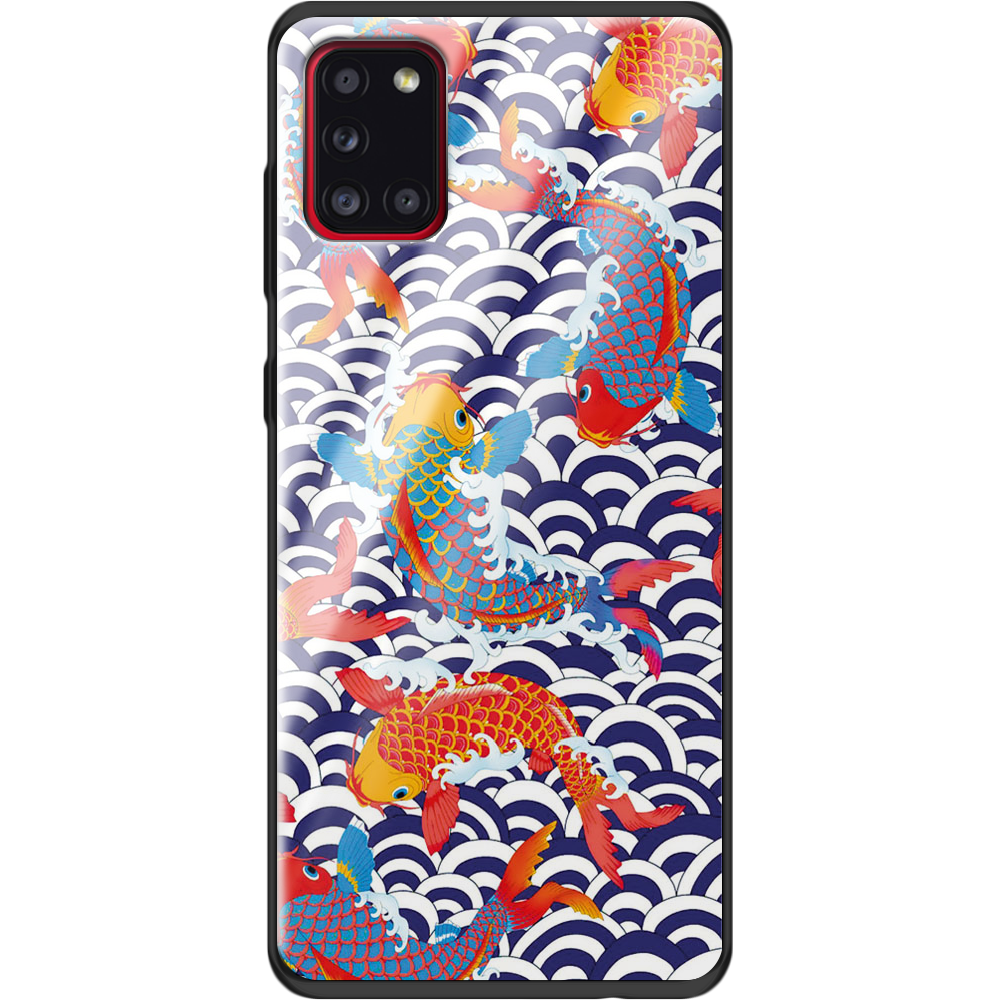 Чохол Boxface Samsung A315 Galaxy A31 Koi Fish Чорний силікон зі склом (39470-up2477-40094)