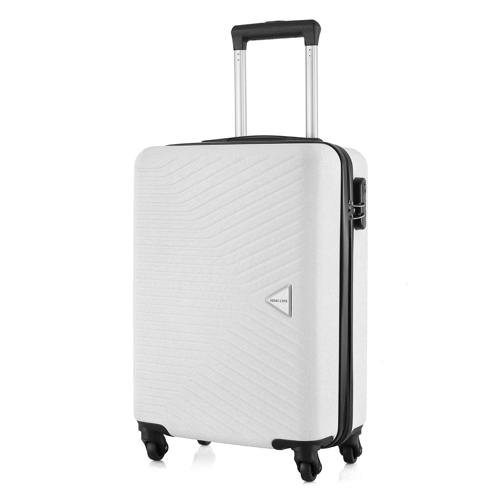 Валіза SEMI LINE 20" T5970-1 ABS 4 колеса ручна поклажа Білий