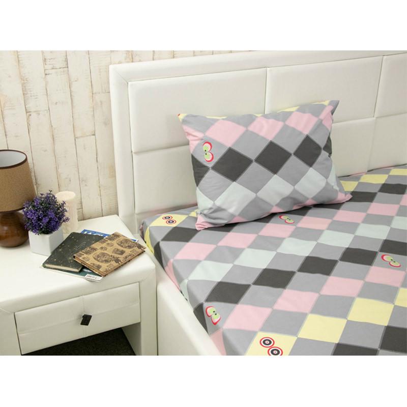 Набір простирадло з наволочкою Руно Owl 143x215/50x70 см Сірий (28092458)