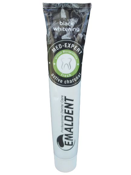Зубная паста отбеливающая Emaldent Black Whitening с активированным углем 75 мл (10505733)